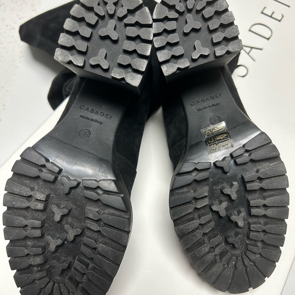 Casadei Over the Knee Thigh high chunky boots black suede sz 38 - Picture 5 of 10